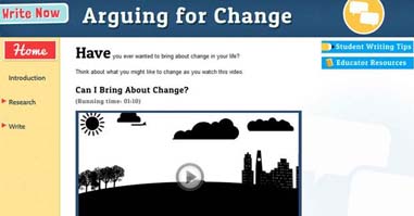 home page for Arguing for Change website