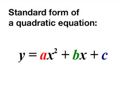 math formula for standard from of quadratic equation
