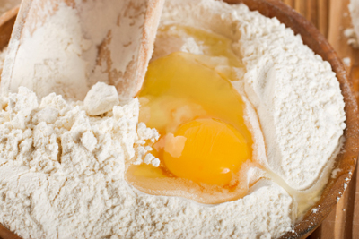 eggs and flour