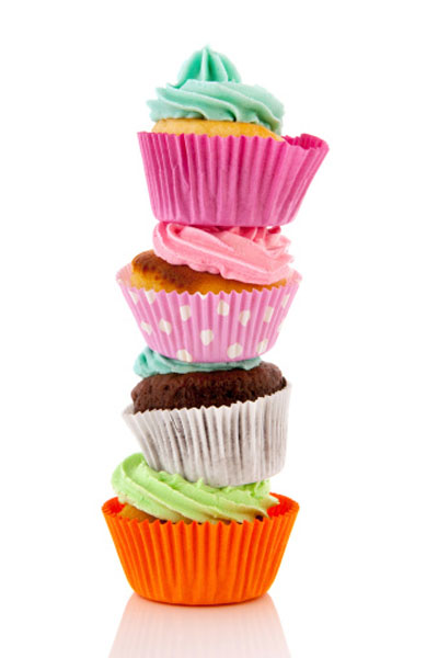 photo of a stack of cupcakes