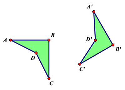 Figure ABCD is rotated at an angle to form figure A prime B prime C prime D prime.