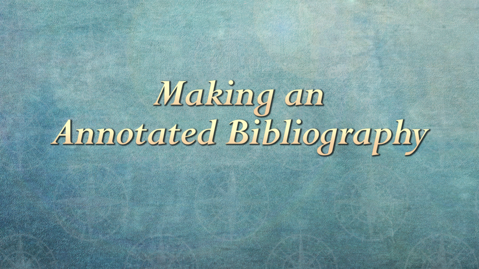 making an annotated bibliography