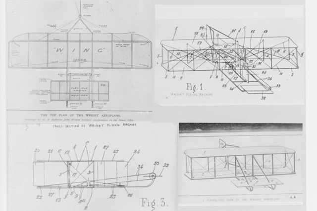 Close-up wright brothers sketches