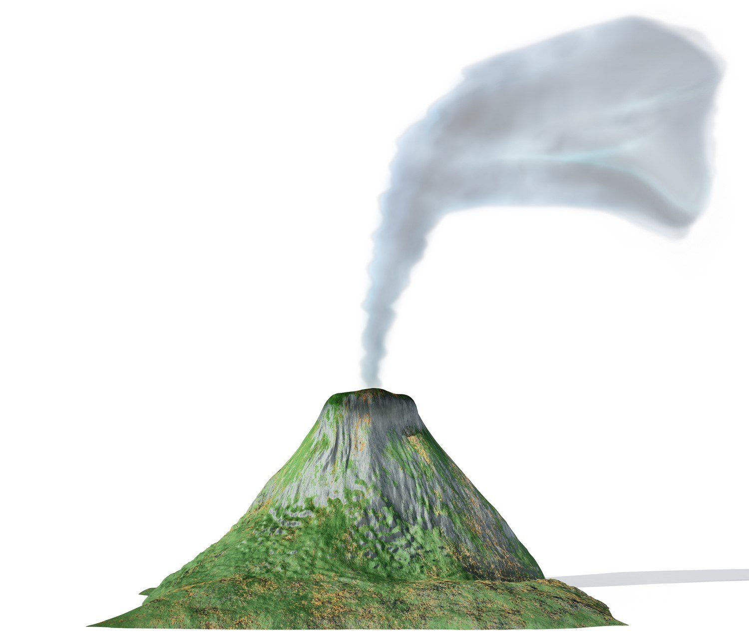 Steam is escaping a volcano.